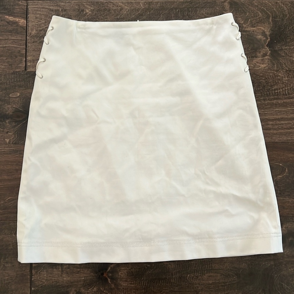 Worth White Skirt with Lace Up Detail